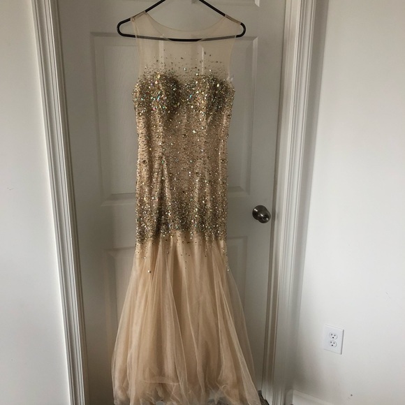 Camille La Vie Dresses & Skirts - Gold formal dress gown fully beaded sz 10